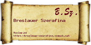 Breslauer Szerafina névjegykártya